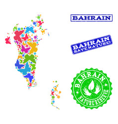 Save Nature Collage Map Bahrain