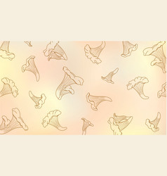 Blurry Beige Background With Chanterelle Outlines