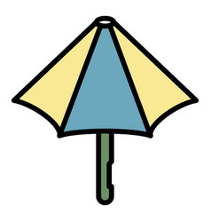 Umbrella Closed Half Icon Color Outline