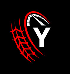 Car Automotive Logo On Letter Y Speed Concept