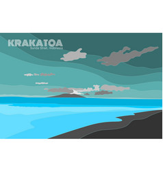 Krakatoa Sunda Strait Indonesia Background