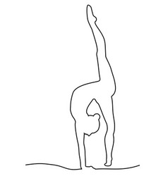 One Continuous Line Drawing Of Gymnast Girl