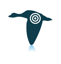 Flying Duck Silhouette With Target Icon