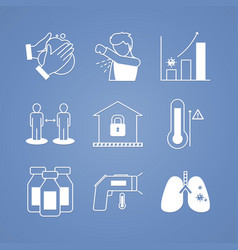 Icon Set Coronavirus Prevention Colorful