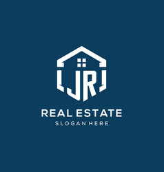 Letter Jr Logo For Real Estate With Hexagon Style