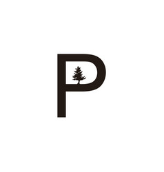 Letter P Tree Geometric Symbol Simple Logo