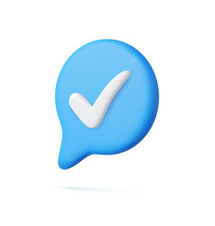 3d Blue Yes Check Mark Icon Symbol Or Tick Ok