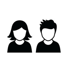 Man And Woman Person Avatar Black Silhouette Icons