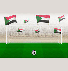 Sudan Football Team Fans With Flags Of