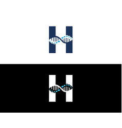 Abstract Letter H Dna Biology Logo Concept