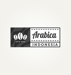 Arabica Indonesian Coffee Badge Vintage Logo