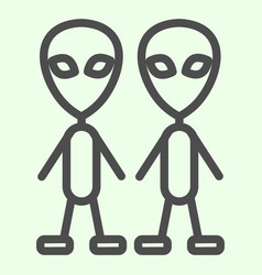 Cosmic Strangers Line Icon Two Martian