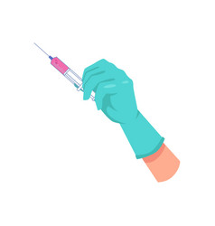 Doctors Hand With Syringe Filled With Vaccine