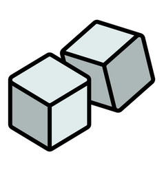 Double Dice Icon Color Outline