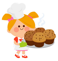 Girl With Freshly Baked Muffins