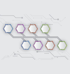 Infographic White Template Of Hexagon Hud Ui