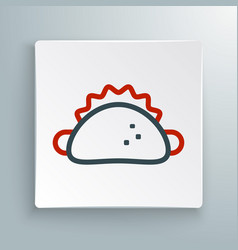 Line Taco With Tortilla Icon Isolated On White