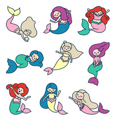 Little Cute Kawaii Mermaid Marine Life Cartoon