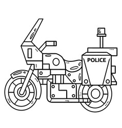 Police Motorcycle Isolated Coloring Page For Kids