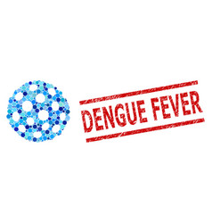 Scratched Dengue Fever Stamp Print And Bacterium