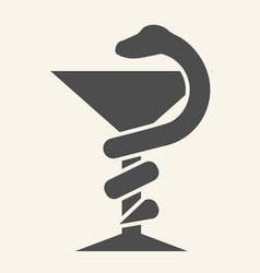 Snake And Glass Solid Icon Medical Symbol