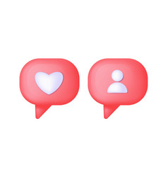 3d Render Speech Bubble Heart On Pink Background