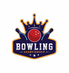 Bowling Sports Emblem Logo Template Design