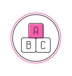 Filled Outline Abc Blocks Icon Isolated On White