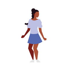 Afro Woman With Pony Tail Hair Standing Character