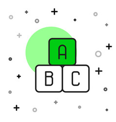 Filled Outline Abc Blocks Icon Isolated On White