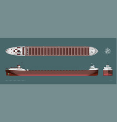 Ship Industrial Blueprint Front Side Top Views