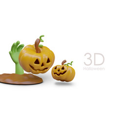 3d Pumpkin Head Lanterns Green Zombie Hand