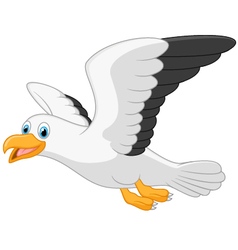 Cartoon flying seagull isolated Royalty Free Vector Image