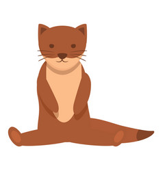 Sit Weasel Icon Cartoon Cute Animal