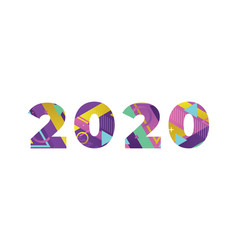 2020 Concept Retro Colorful Word Art