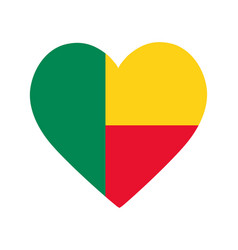 Benin Flag National Africa Emblem Heart