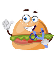 Burger With Sling Shot On White Background