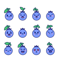 Cute Happy Smile Funny Blueberry Cartoon Kawaii