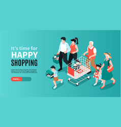 Family Shopping Horizontal Banner