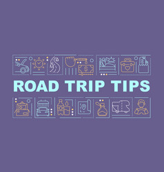 Road Trip Tips Word Concepts Purple Banner