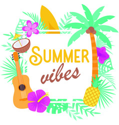 Summer Vibes On White Background