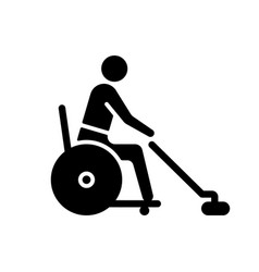 Wheelchair Curling Black Glyph Icon