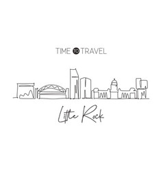 One Single Line Drawing Little Rock City Skyline