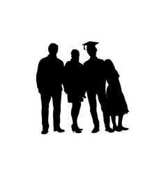 Silhouette Family With Young Male Graduate