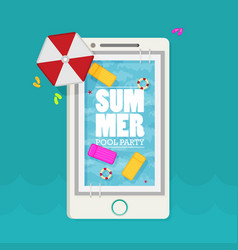 Summer Pool Mobile Phone Flat Design Style