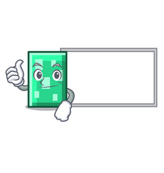 Thumbs Up With Board Rectangle Character Cartoon