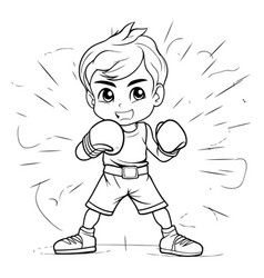 Cute Little Boy Boxing Of A Boxer