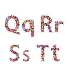 Alphabet With Flowery Letters Q R S T