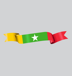 3d Flag Of Myanmar On Ribbon