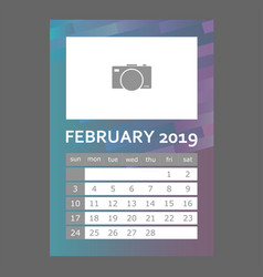 February 2019 Calendar Week Starts Sunday Layers